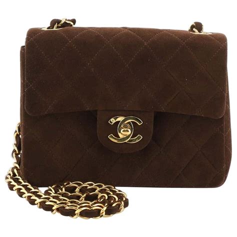 vintage brown suede Chanel bag